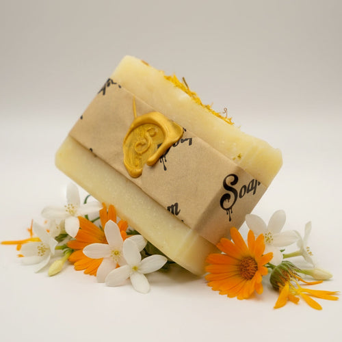 Jasmine and Calendula Flower Tallow Soap Bar 4oz.